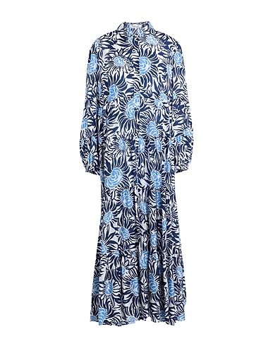 DIANE VON FURSTENBERG Long dress Navy blue 84% Viscose, 16% Silk