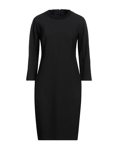 PESERICO Midi dress Black 63% Polyester, 27% Viscose, 7% Cotton, 3% Elastane, Wool