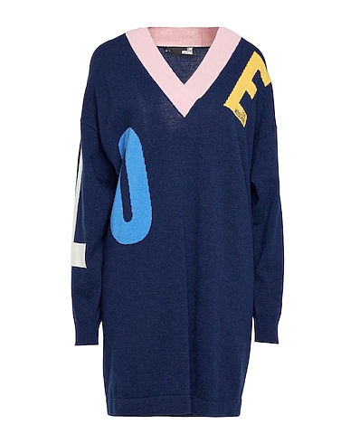 LOVE MOSCHINO Short dress Navy 80% Wool, 20% Polyamide