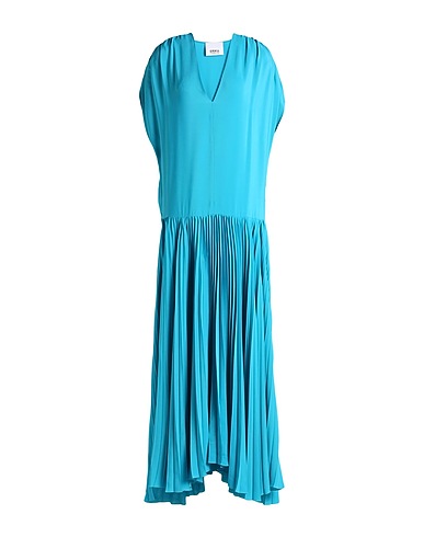 ERIKA CAVALLINI Elegant dress Turquoise 65% Acetate, 35% Silk