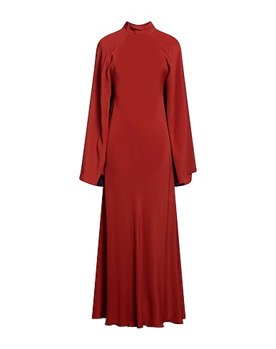 ERIKA CAVALLINI Long dress Rust 65% Acetate, 35% Silk