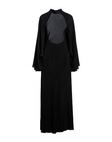 ERIKA CAVALLINI Long dress Black 65% Acetate, 35% Silk