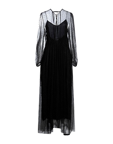 FORTE_FORTE Langes Kleid Schwarz 100% Polyamid