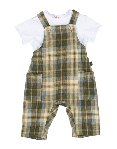 IL GUFO Baby jumpsuit Military green 100% Linen