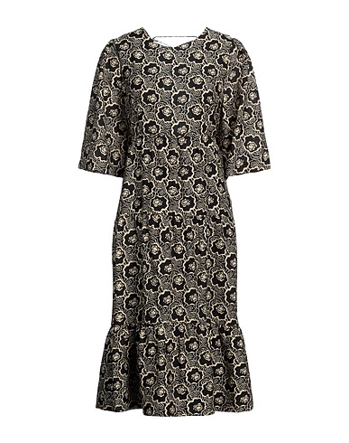 BA&SH Midi dress Black 74% Lyocell, 21% Polyamide, 5% Linen