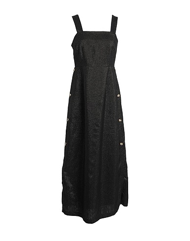 VERO MODA Long dress Black 50% Linen, 40% Viscose, 10% Metallic fiber