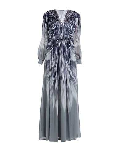 ALBERTA FERRETTI Long dress Navy 100% Silk, Polyamide