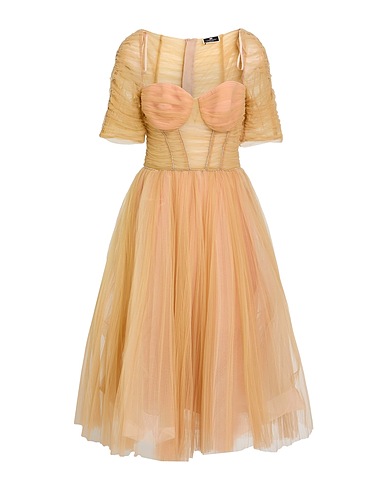ELISABETTA FRANCHI Midi dress Camel 100% Polyamide, Viscose