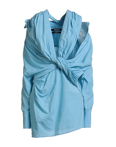 JACQUEMUS Sheath dress Light blue 100% Cotton