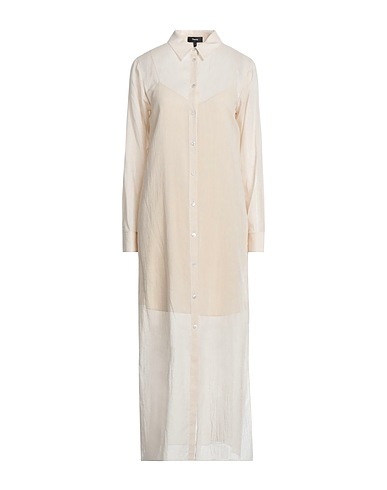 THEORY Long dress Cream 100% Cotton