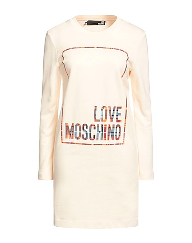 LOVE MOSCHINO Office dress Cream 100% Cotton, Elastane