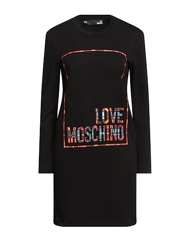 LOVE MOSCHINO Office dress Black 100% Cotton, Elastane
