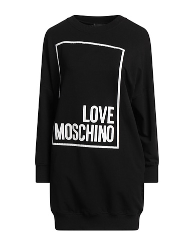 LOVE MOSCHINO Office dress Black 47% Cotton, 47% Modal, 6% Elastane