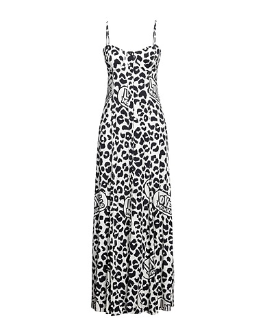 LOVE MOSCHINO Long dress White 97% Viscose, 3% Elastane
