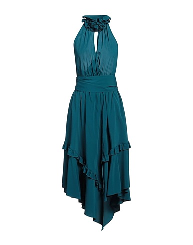 ALEXANDRE VAUTHIER Vestito midi Verde petrolio 90% Acetato, 5% Seta, 5% Elastan