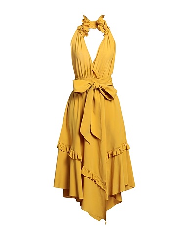 ALEXANDRE VAUTHIER Midi dress Mustard 90% Acetate, 5% Silk, 5% Elastane