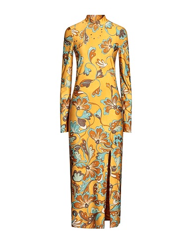 MALÌPARMI Robe longue Jaune 86% Polyester, 14% Fibres élastiques