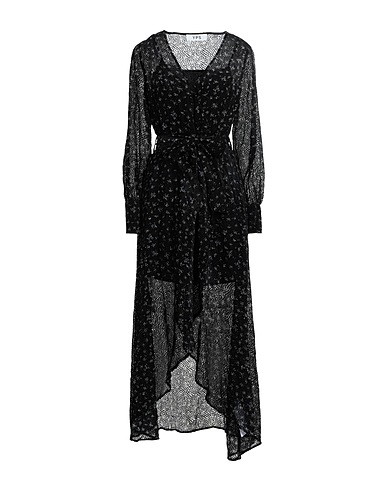 YOUNG POETS Long dress Black 57% Polyamide, 43% Viscose
