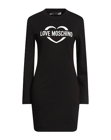 LOVE MOSCHINO Short dress Charcoal 100% Cotton, Elastane