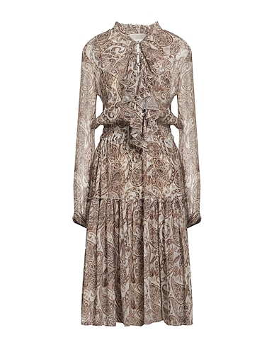 ALESSIA ZAMATTIO Midi dress Beige 92% Polyester, 8% Elastane