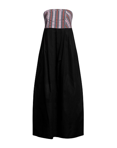 NUMERŌPRIMO Vestito midi Nero 66% Viscosa, 20% Cotone, 10% Poliammide, 4% Elastan