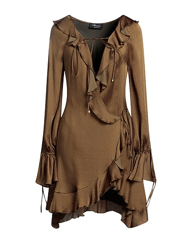BLUMARINE Short dress Military green 65% Acetate, 35% Silk