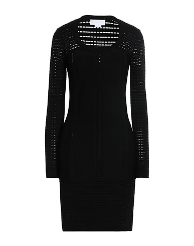 GENNY Short dress Black 60% Wool, 40% Polyester