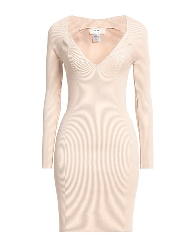 VICOLO Office dress Beige 70% Viscose, 30% Polyester