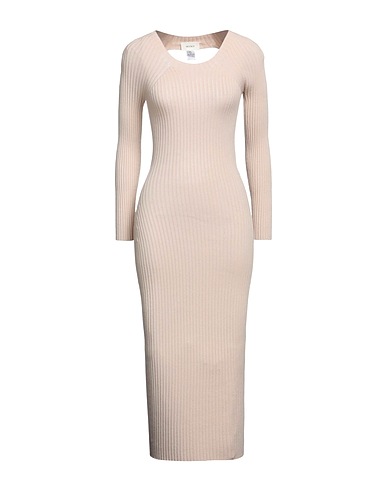 VICOLO Midi dress Beige 70% Viscose, 30% Polyester