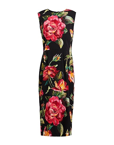 DOLCE&GABBANA Midi dress Black 94% Silk, 6% Elastane