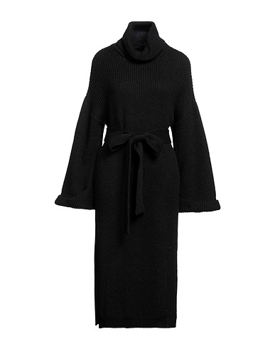 ANGELA MELE MILANO Midi dress Black 57% Acrylic, 29% Polyamide, 7% Viscose, 7% Wool