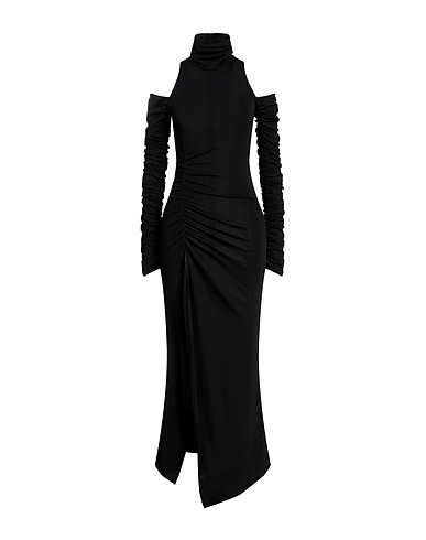DONDUP ロングワンピース・ドレス ブラック ポリエステル 96% / ポリウレタン 4%