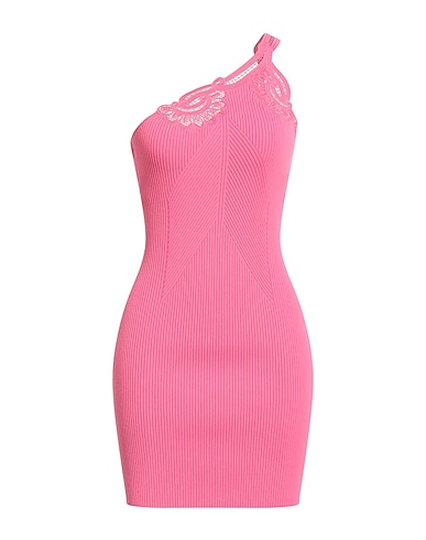 SELF-PORTRAIT One-shoulder dress Pink 60% Viscose, 39% Polyacrylic, 1% Elastane