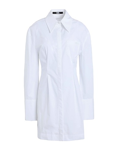 KARL LAGERFELD Office dress KLXAV POPLIN SHIRTDRESS
 White 100% Organic cotton