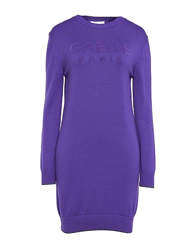 GAëLLE Paris Short dress Purple 50% Wool, 50% Acrylic