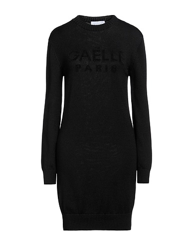 GAëLLE Paris Short dress Black 50% Wool, 50% Acrylic