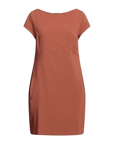 HANITA Short dress Brown 63% Polyester, 32% Viscose, 5% Elastane