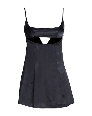 NOT AFTER TEN Short dress Black 97% Polyester, 3% Elastane