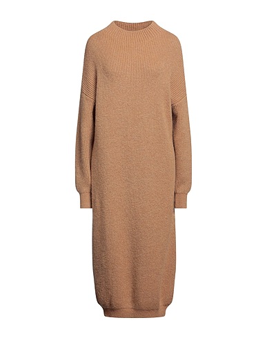 VICOLO Midi dress Camel 34% Polyamide, 32% Acrylic, 15% Wool, 15% Mohair wool, 4% Elastane