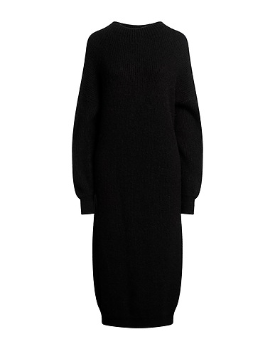 VICOLO Midi dress Black 34% Polyamide, 32% Acrylic, 15% Wool, 15% Mohair wool, 4% Elastane