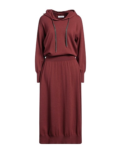 FABIANA FILIPPI Knit dress Burgundy 75% Merino Wool, 15% Silk, 10% Cashmere