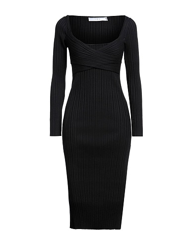IRO Vestido midi Negro 79% Seda, 19% Poliamida, 2% Elastán