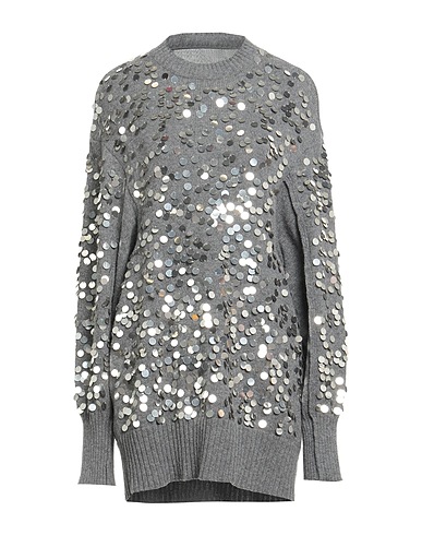 PHILOSOPHY di LORENZO SERAFINI Knit dress Grey 100% Virgin Wool, PVC - Polyvinyl chloride, Polyester
