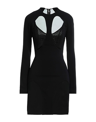 DION LEE Short dress Black 96% Viscose, 4% Elastane, Polyester
