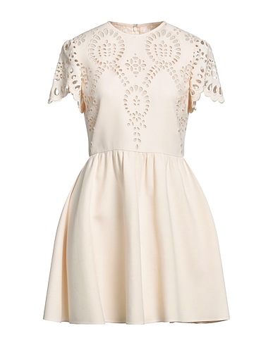 VALENTINO GARAVANI Short dress Beige 65% Virgin Wool, 35% Silk