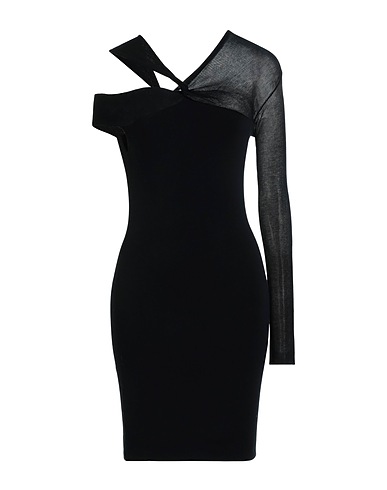 HELMUT LANG One-shoulder dress Black 75% Viscose, 23% Polyamide, 2% Elastic fibres