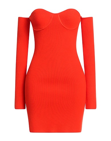HELMUT LANG Sheath dress Tomato red 57% Viscose, 35% Polyester, 7% Nylon, 1% Elastic fibres