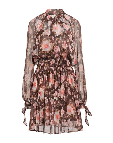 ALESSIA ZAMATTIO Vestito corto Marrone 100% Seta
