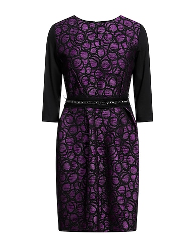 HANITA Kurzes Kleid Violett 57% Acryl, 40% Polyester, 3% Nylon, Viskose, Elastan