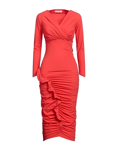 CHIARA BONI LA PETITE ROBE Vestito midi Corallo 72% Poliammide, 28% Elastan